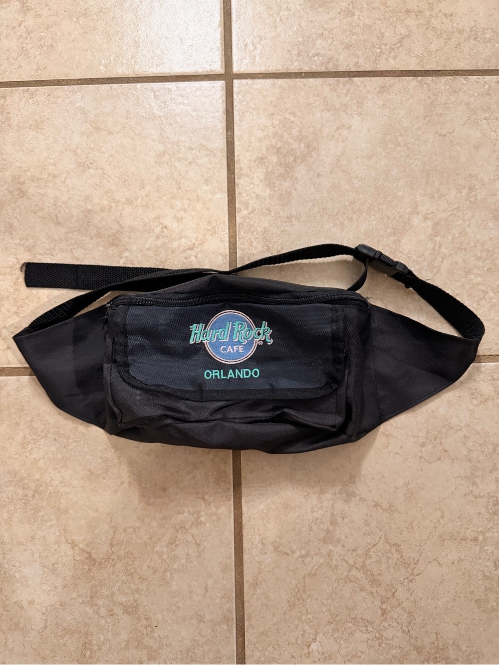 Vintage Black Embroidered Fanny Pack